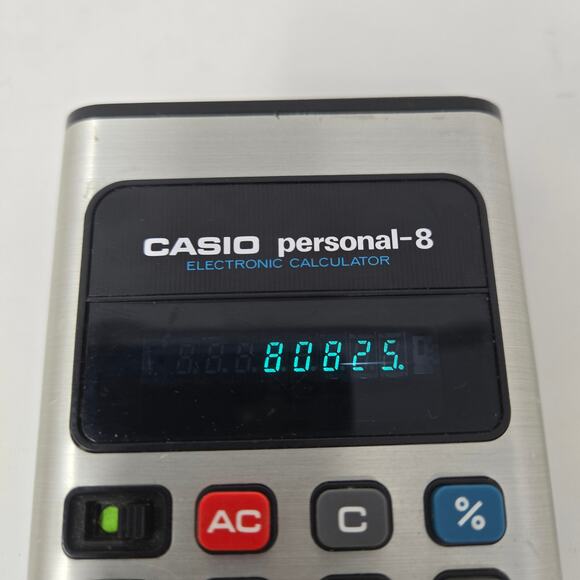 Casio Personal-8 Electronic Calculator 8 Digit 5 Function Vintage Works - Picture 15 of 15